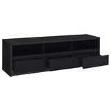 Rutland 78-inch 3-drawer TV Stand Media Console Black - Tampa Furniture Outlet
