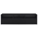 Rutland 78-inch 3-drawer TV Stand Media Console Black - Tampa Furniture Outlet
