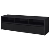 Rutland 78-inch 3-drawer TV Stand Media Console Black - Tampa Furniture Outlet