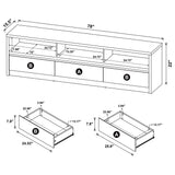 Rutland 78-inch 3-drawer TV Stand Media Console Black - Tampa Furniture Outlet