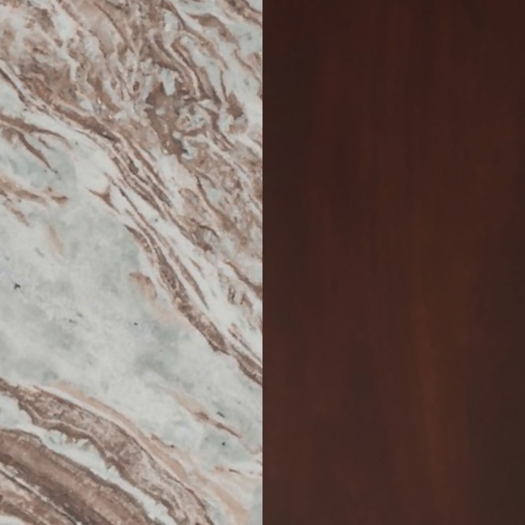 Jenna Round Marble Top Mango Wood Side End Table Brown