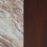 Jenna 35-inch Round Marble Top Cocktail Coffee Table Brown