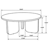 Jenna 35-inch Round Marble Top Cocktail Coffee Table Brown