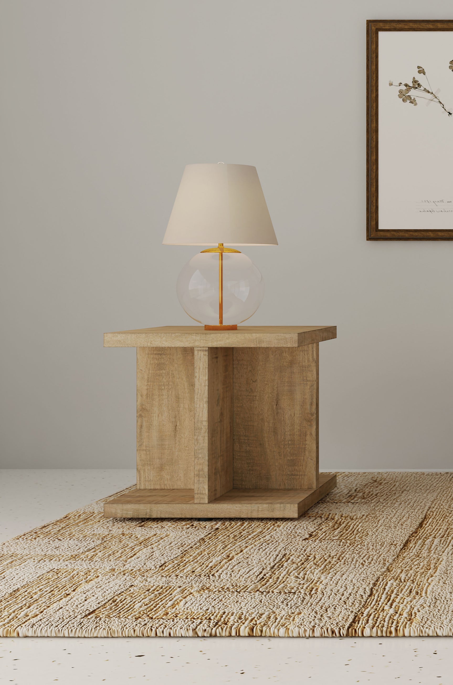 Cortona Square Engineered Wood End Side Table Mango - Tampa Furniture Outlet