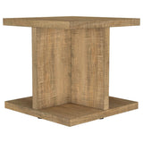 Cortona Square Engineered Wood End Side Table Mango - Tampa Furniture Outlet