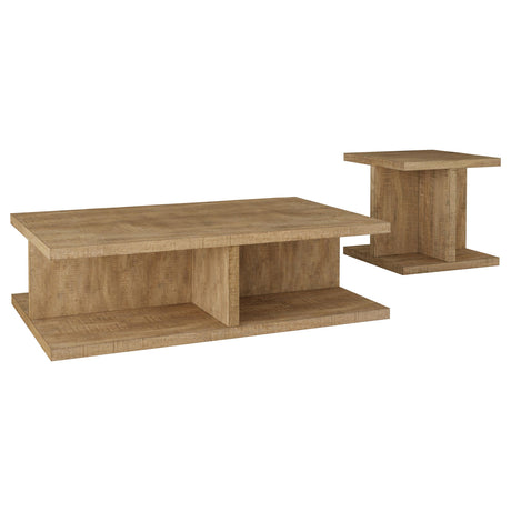 Cortona 2-piece Coffee and End Table Set Mango - Tampa Furniture Outlet