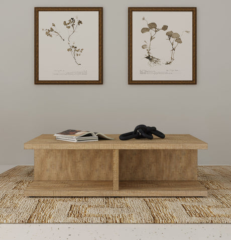 Cortona Square Engineered Wood Cocktail Coffee Table Mango - Tampa Furniture Outlet