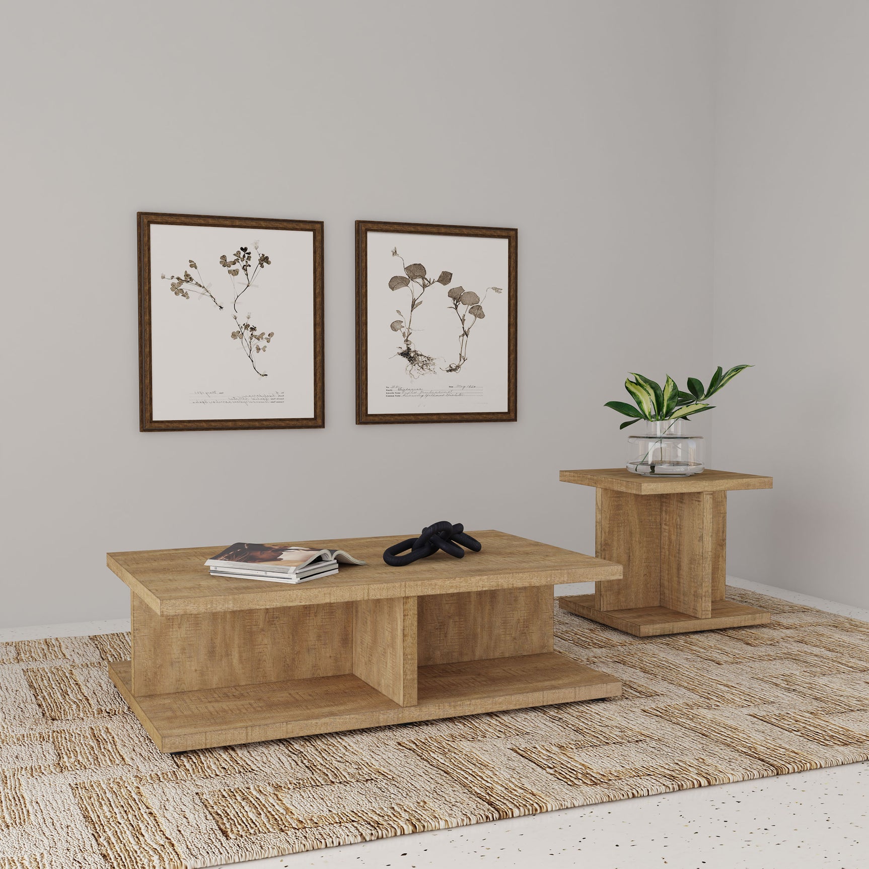 Cortona Square Engineered Wood Cocktail Coffee Table Mango - Tampa Furniture Outlet