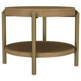 Tampa Furniture Outlet - Coaster - Arini Round End Side Table With Storage Shelf Sand Wash - 706187