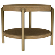 Tampa Furniture Outlet - Coaster - Arini Round End Side Table With Storage Shelf Sand Wash - 706187
