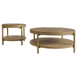 Arini 2-piece Round Coffee and End Table Set Sand Wash - Tampa Furniture Outlet