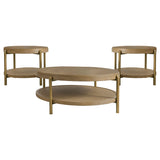 Arini 3-piece Round Coffee and End Table Set Sand Wash - Tampa Furniture Outlet