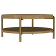 Tampa Furniture Outlet - Coaster - Arini Round Coffee Table With Storage Shelf Sand Wash - 706188