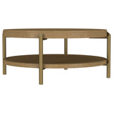 Tampa Furniture Outlet - Coaster - Arini Round Coffee Table With Storage Shelf Sand Wash - 706188