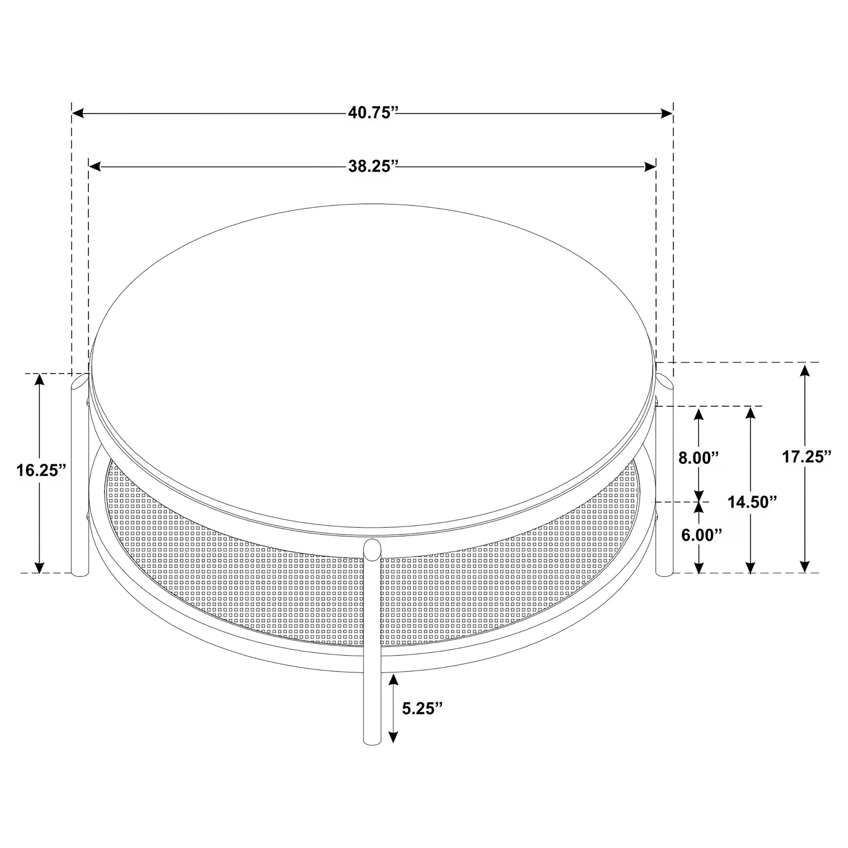 Arini Round Coffee Table With Storage Shelf Sand Wash - Tampa Furniture Outlet