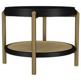 Tampa Furniture Outlet - Coaster - Arini Round End Side Table With Storage Shelf Black - 706197