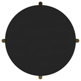 Arini Round End Side Table With Storage Shelf Black - Tampa Furniture Outlet