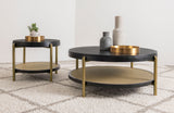 Tampa Furniture Outlet - Coaster - Arini 2-piece Round Coffee and End Table Set Black - 706198-S2