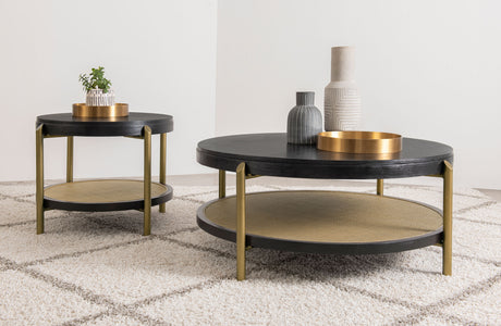 Tampa Furniture Outlet - Coaster - Arini 2-piece Round Coffee and End Table Set Black - 706198-S2