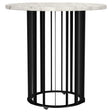 Tampa Furniture Outlet - Coaster - Haven Round Genuine White Marble Top End Side Table Black - 706207