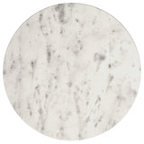 Haven Round Genuine White Marble Top End Side Table Black - Tampa Furniture Outlet