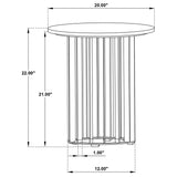 Haven Round Genuine White Marble Top End Side Table Black - Tampa Furniture Outlet