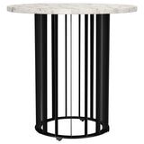 Haven 3-piece Round Marble Coffee and End Table Set Black - Tampa Furniture Outlet