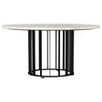 Tampa Furniture Outlet - Coaster - Haven Round Genuine White Marble Top Coffee Table Black - 706208