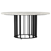 Tampa Furniture Outlet - Coaster - Haven Round Genuine White Marble Top Coffee Table Black - 706208