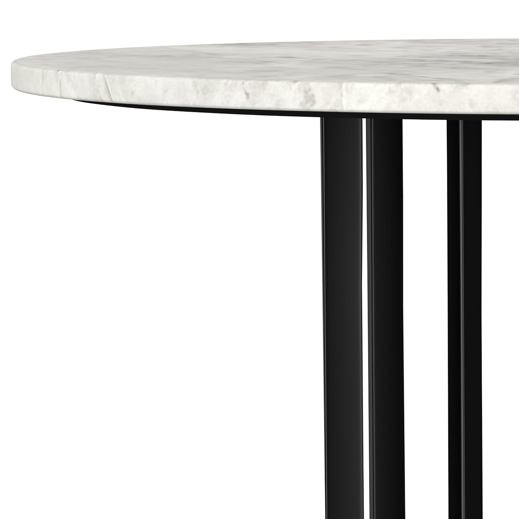 Haven Round Genuine White Marble Top Coffee Table Black - Tampa Furniture Outlet