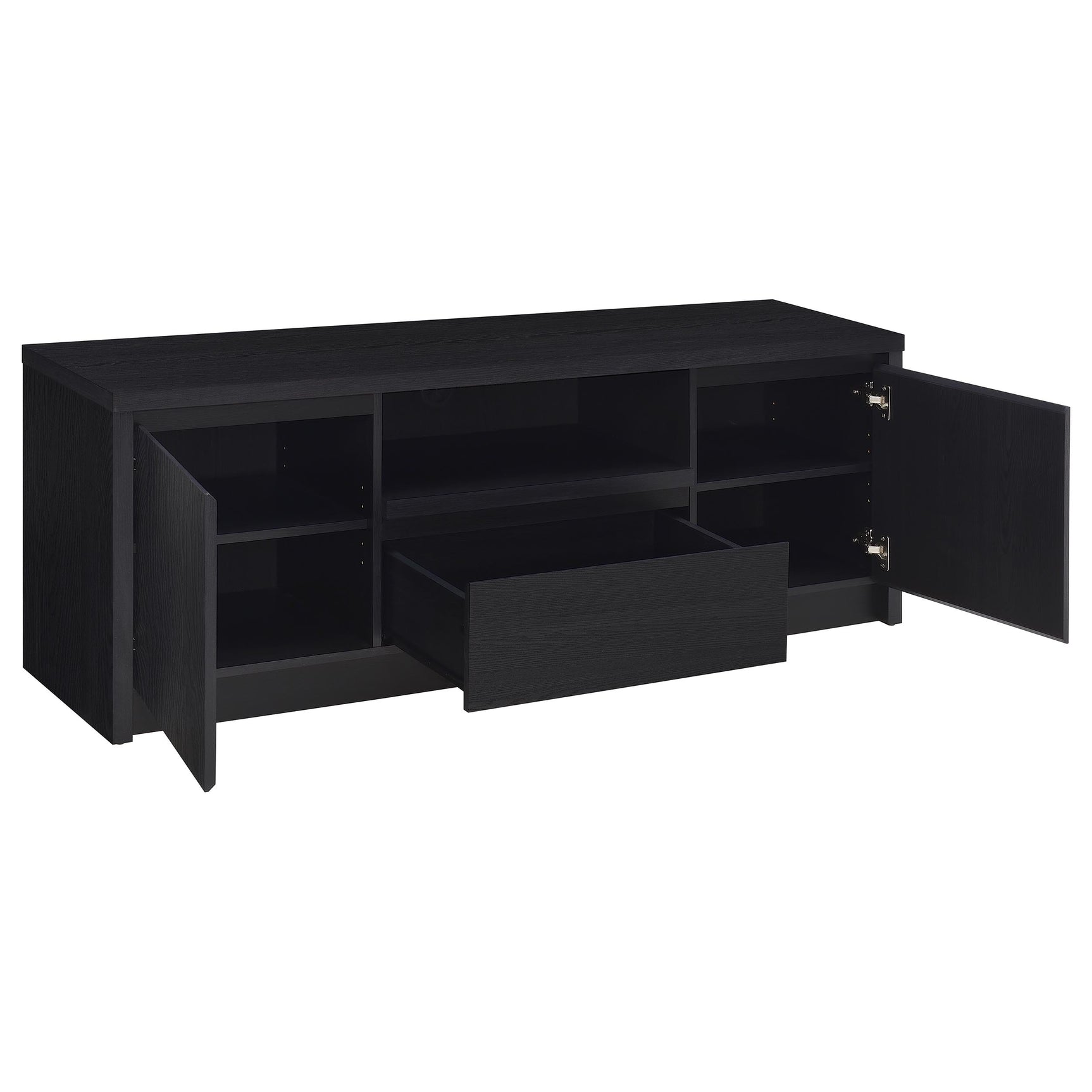 Winfield 60-inch 2-door TV Stand Media Console Black - Tampa Furniture Outlet