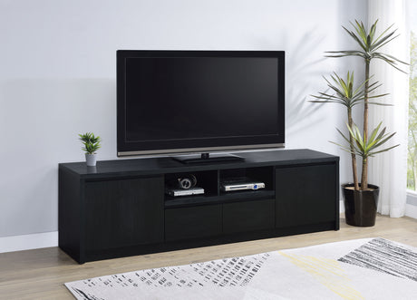 Winfield 78-inch 2-door TV Stand Media Console Black - Tampa Furniture Outlet
