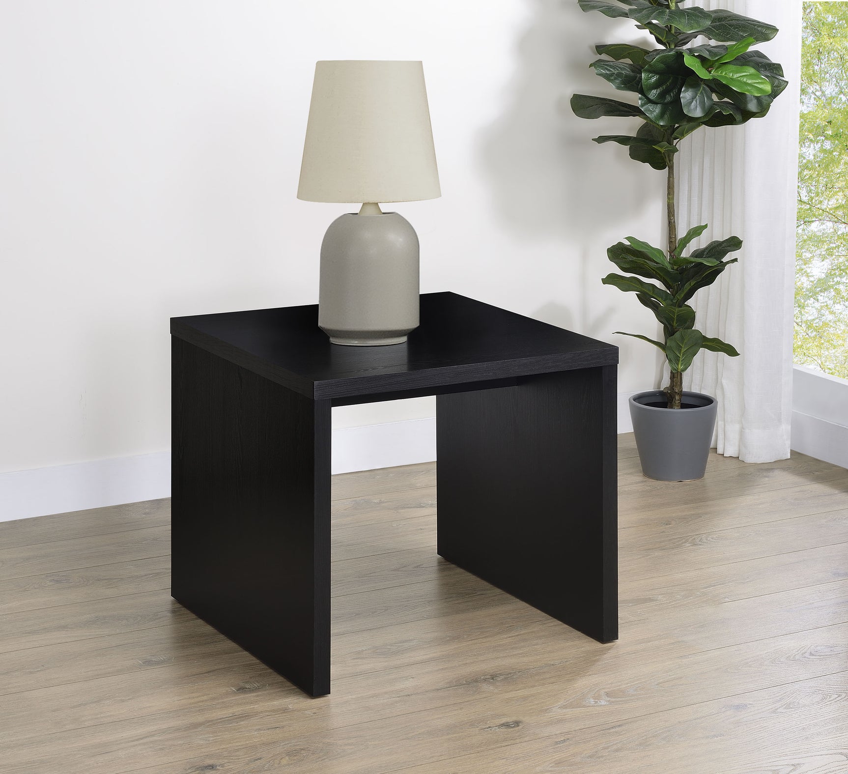 Knapp Engineered Wood Square Side End Table Black - Tampa Furniture Outlet
