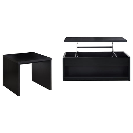 Knapp 2-piece Lift Top Coffee Table Set Black - Tampa Furniture Outlet