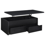 Knapp 2-piece Lift Top Coffee Table Set Black - Tampa Furniture Outlet
