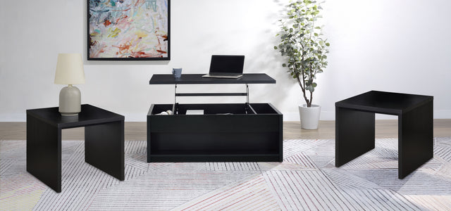 Tampa Furniture Outlet - Coaster - Knapp 3-piece Lift Top Coffee Table Set Black - 706228-S3
