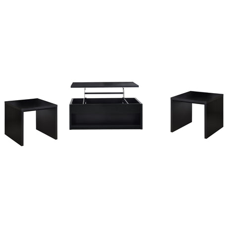Knapp 3-piece Lift Top Coffee Table Set Black - Tampa Furniture Outlet