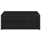 Knapp Lift Top Cocktail Coffee Table with Dual Drawers Black - Tampa Furniture Outlet