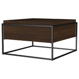 Fulton 30-inch Square Mango Wood Coffee Table Dark Brown - Tampa Furniture Outlet