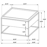 Fulton 30-inch Square Mango Wood Coffee Table Dark Brown - Tampa Furniture Outlet