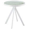 Tampa Furniture Outlet - Coaster - Briggs Round Marble Printed Glass Top End Side Table White - 706257