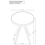 Briggs Round Marble Printed Glass Top End Side Table White - Tampa Furniture Outlet