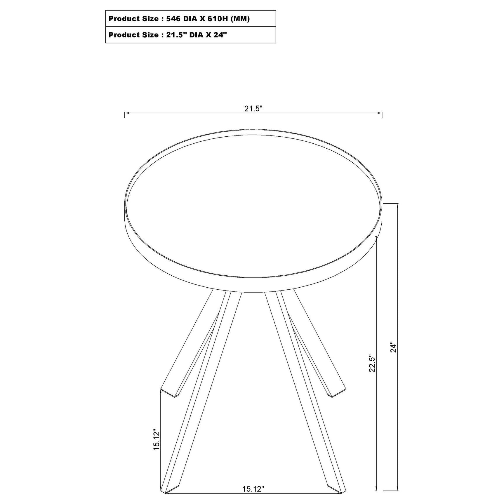 Briggs Round Marble Printed Glass Top End Side Table White - Tampa Furniture Outlet