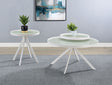 Tampa Furniture Outlet - Coaster - Briggs 2-piece Round Coffee and End Table Set White - 706258-S2