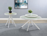Tampa Furniture Outlet - Coaster - Briggs 2-piece Round Coffee and End Table Set White - 706258-S2
