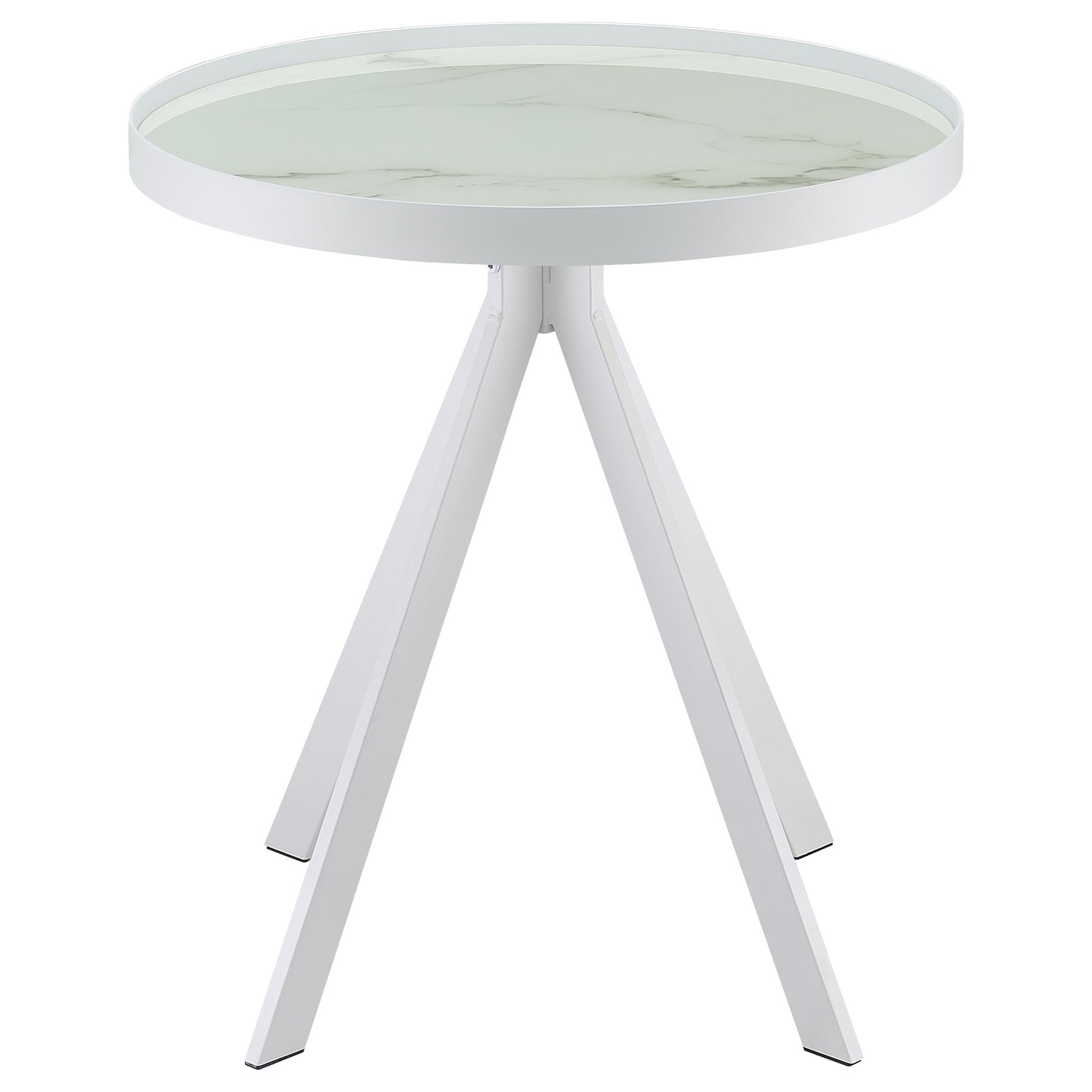 Briggs 2-piece Round Coffee and End Table Set White - Tampa Furniture Outlet