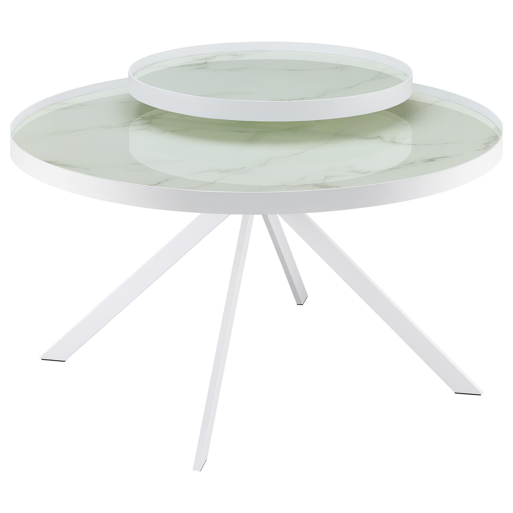 Briggs 3-piece Round Coffee and End Table Set White - Tampa Furniture Outlet