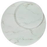 Briggs Round Marble Printed Glass Top Coffee Table White - Tampa Furniture Outlet