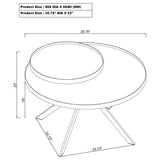 Briggs Round Marble Printed Glass Top Coffee Table White - Tampa Furniture Outlet