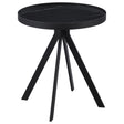 Tampa Furniture Outlet - Coaster - Briggs Round Marble Printed Glass Top End Table Black - 706267
